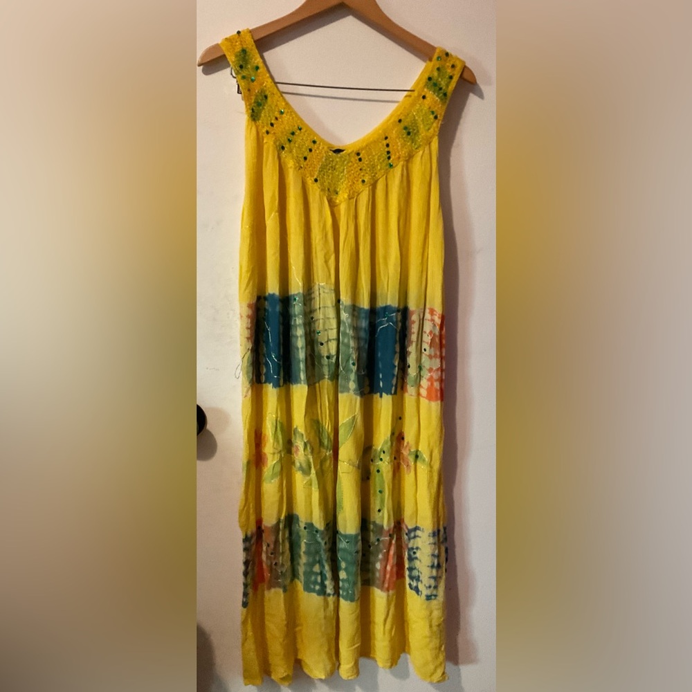 Rivera Sun women’s Yellow floral dress size Free Plus